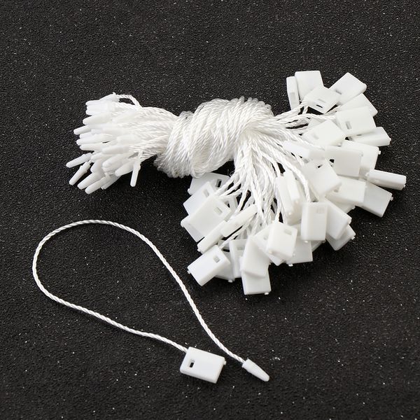 500pcs Preisschilder Hängen Tag String Kleidungsstelbe Tags Polyester String Tag Seal Cloding Printed Etikett Forderieren Schnappschloss