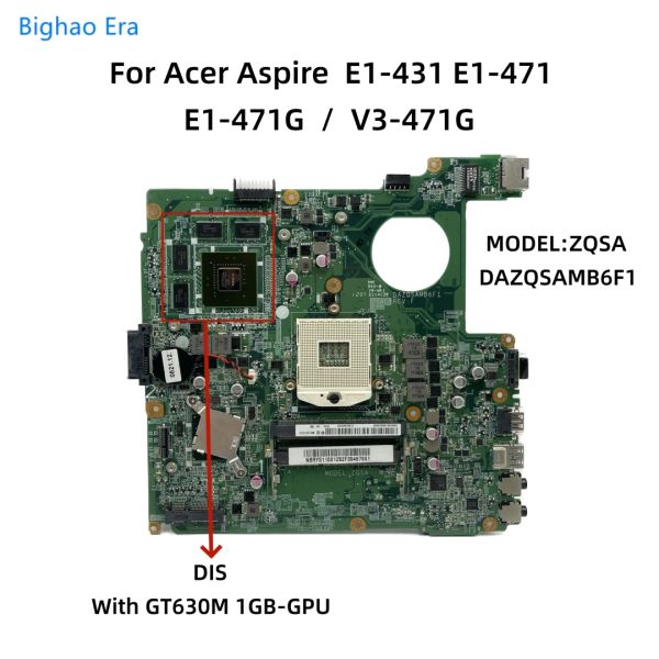 Mãe para a Mãe para Acer Aspire E1431 E1471 V3471 E1471G Laptop Motherboard com Chipset HM77 GT630M1GB DAZQSAMB6F1 DAZQSAMB6E1 NBV7B11001