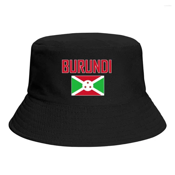 Berets Burundi Flag Buckte Hats Print Cool Fan Fans Sun Shade Smons Classic Summer Summer Fisherman Caps Fishing Cap