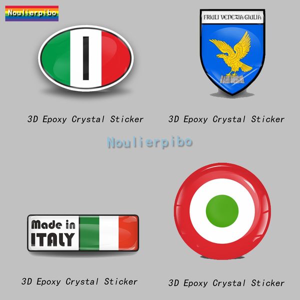 Flag 3D resina epossidica Italia Emblema nazionale Mappa auto Dome Adesivo Vinile Stereo Decal