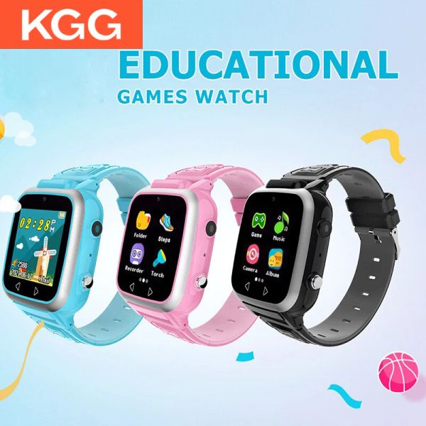 Saatler KGG Game Smartwatch Çocuklar Akıllı İzle Pedometre Çift Kamera Mp3 Müzik Pedometre Çocuklar Akıllı Saat Bebek İzle Erkek Kızlar Hediye