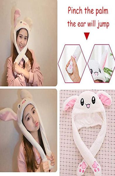 LED Toys Bunny Moving Ears Hat Hat Cartoon Pluxh Flash Party Birthday Gift Light Luminous Airbag Blink Salting Up Hat For Kids Adult2254462