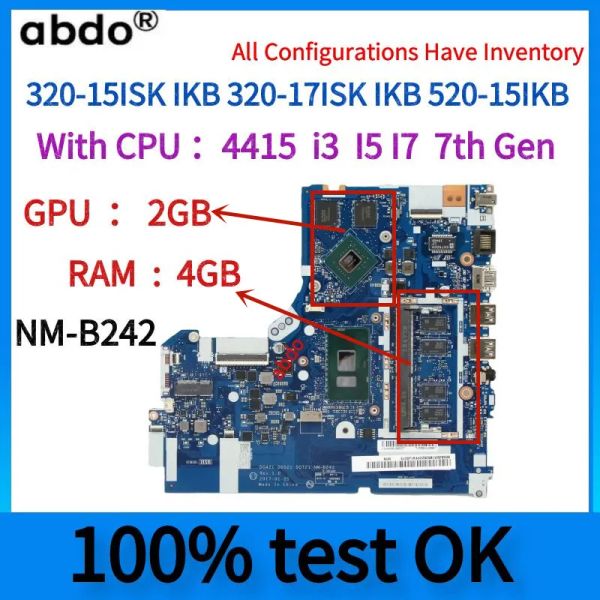 Motherboard NMB242 Motherboard. Für Lenovo 32015ikb ISK 33015iKB 52015iKB Laptop Motherboard.CPU I3 I5 I7 4G RAM 920MX 940 GPU