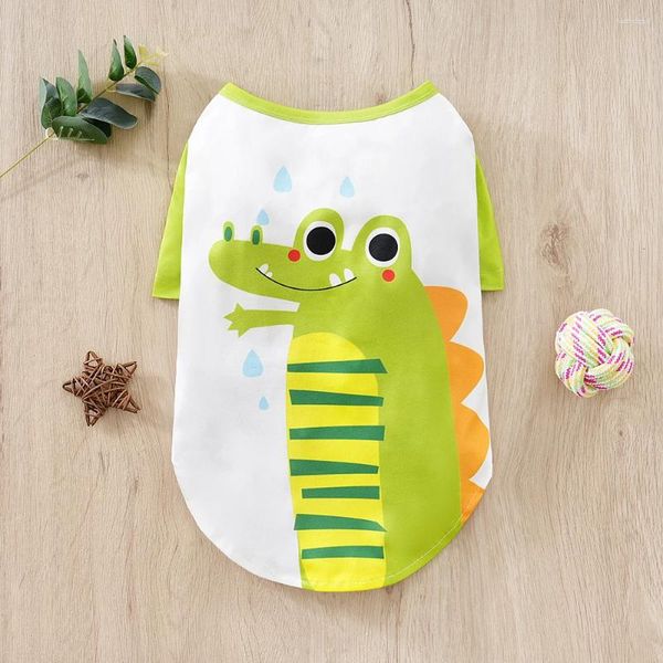 Camisetas de vestuário de cachorro Padrão de crocodilo engraçado Roupas de gato para cães pequenos grandes gatos de gatos respiráveis Pijamas de estimação de animais de estimação