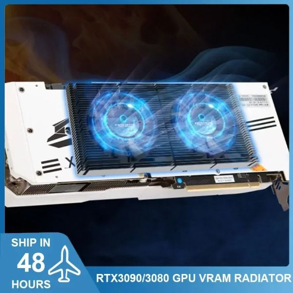 Охлаждение RTX4090/4080 GPU RADIATOR 3090/3080 Алюминиевая видео память VRAM Панель радиатора PWM Dual Cooling Fan DIY Gamer Cooler