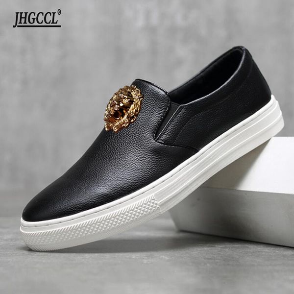 Luxus lässige weiße Schuhe neue Männer flache Schuhe Luxus Designer Sneakers Leder Freizeitlehre Außenhandel Freizeit Schuhe A16