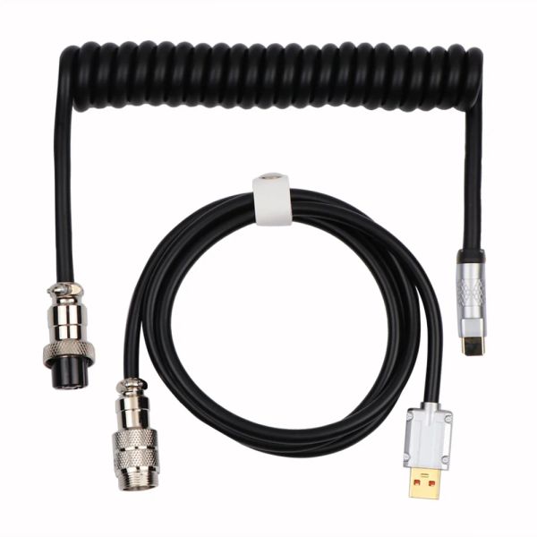 Accessoires Epomaker Puff Aviator Coiled USB -Kabel Typ C abnehmbares mechanisches Gaming -Tastaturkabel für Mac/Win/Gamer