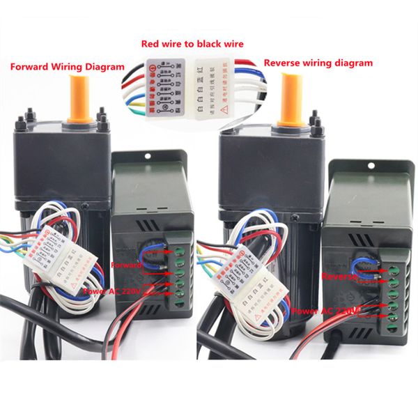 Motore di riduttore di ingranaggi da 90w 220 V CA con regolatore di velocità - COCCA CCW CCW a velocità regolabile a fase singola