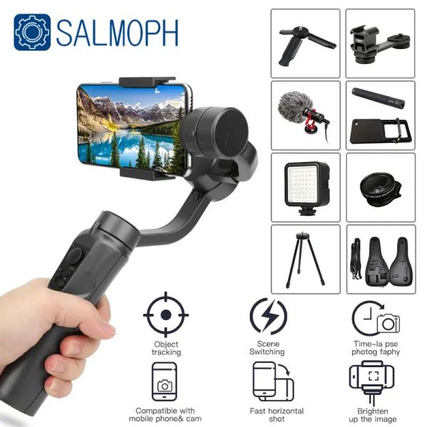 Gimbals F6 3 Achse Gimbal Handheld Stabilisator Handy Video -Datensatz Smartphone Gimbal für Gopro Action Kamera Telefon Vlog Tiktok Live