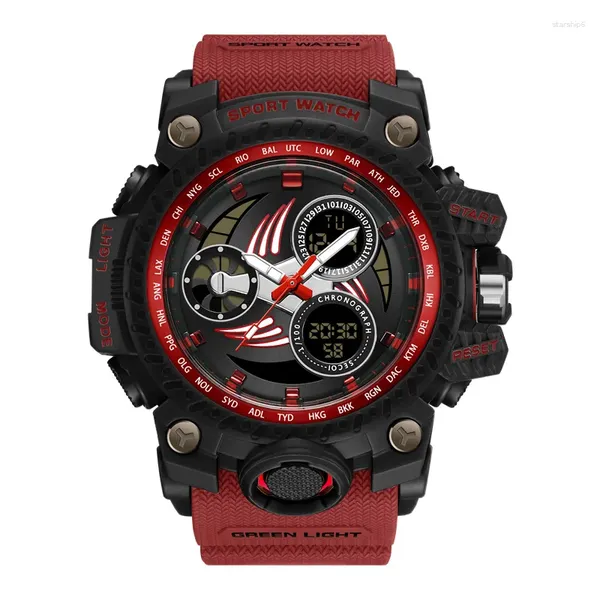 Нарученные часы модные циркулярные мужские часы Простой дизайн минималистский водонепроницаемый повседневный спорт стиль