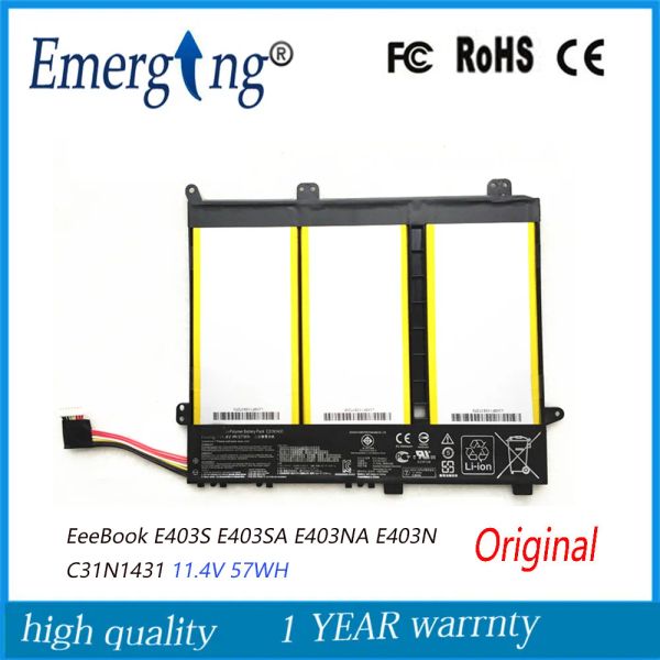 Baterias 11.4V 57WH Bateria de laptop C31N1431 para asus eeebook e403s e403sa e403na e403n