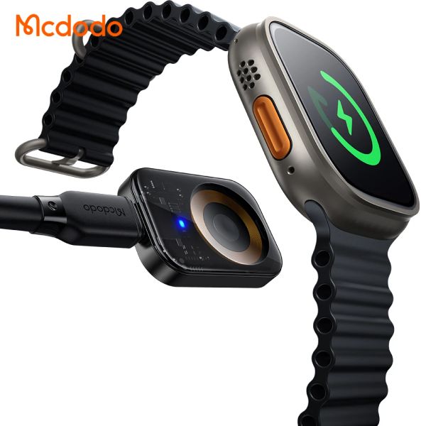 Chargers McDodo 2 em 1 Cabo de carregador de relógios magnéticos para Apple Watch 7 8 6 5 SE 4 3 2 CARREGADO DE CARGA Smartwatch portátil Dock