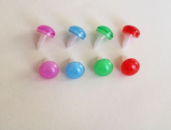 20pcs 14mm Novo estilo Round Eyes Red Purple Blue Green Color Safety Toy Olhos com arruela para a opção de cor de boneca de pelúcia