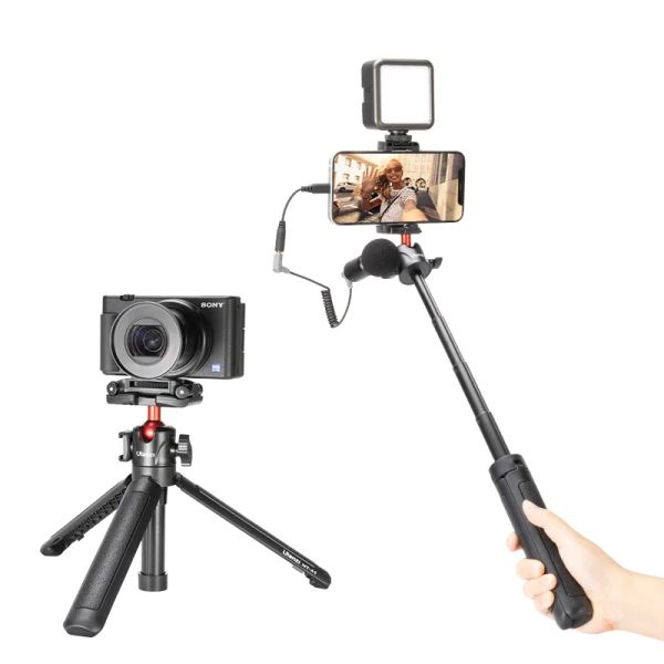 TRIMIPODI Ulanzi MT41 Stick Selfie Tripode estendibile con supporto per supporto per telefono pieghevole Scarpa fredda per Smartphone DSLR SLR Camera Vlog