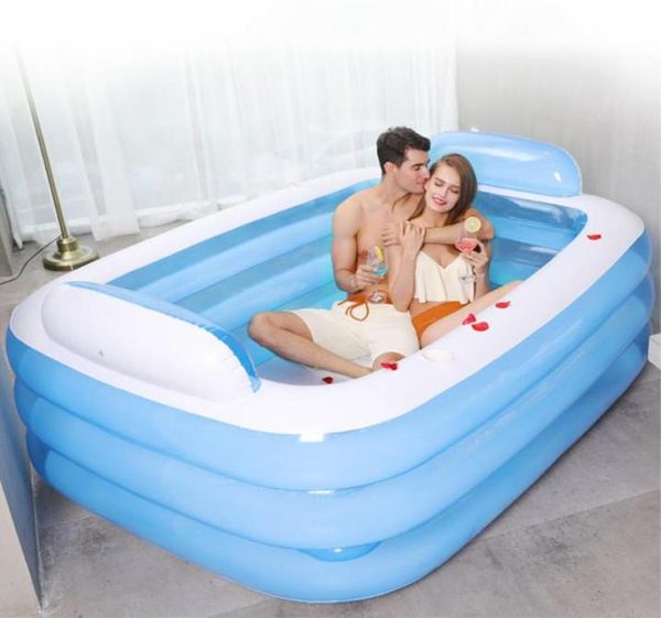 150180 cm aufblasbarer Schwimmbad PVC Verdickter 3ring Paddeln Badewanne Sommer im Innenschwimmen für erwachsene Kinder2814760
