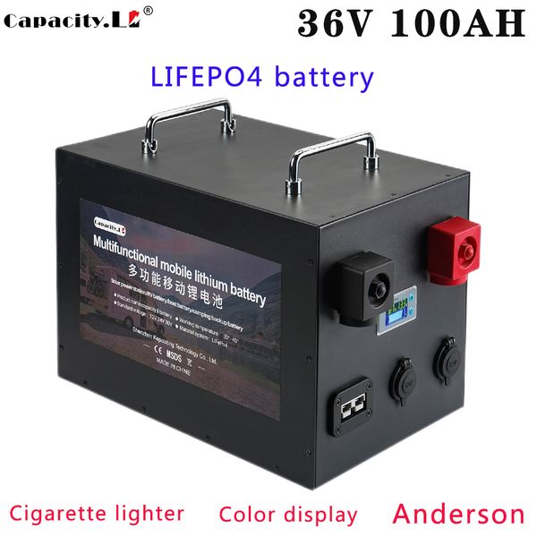 36v 100Ah LifePo4 Batteria pacco batteria 60Ah battenza BMS RV POTCHIO SOLARE BATTERIA DI LITITIO PER MOTORE IN BACCA