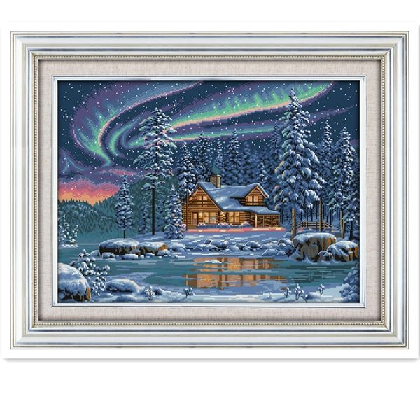 Os kits Aurora Boreal Bordery Cross Stitch Patternds