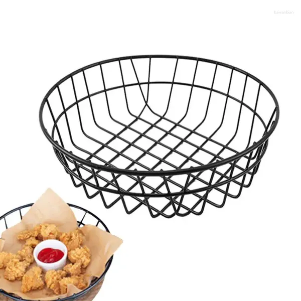 Ciotole fritta cesta metallo berry berretto porta frutta retrò cestini portatili mini decorazione da cucina da picnic per