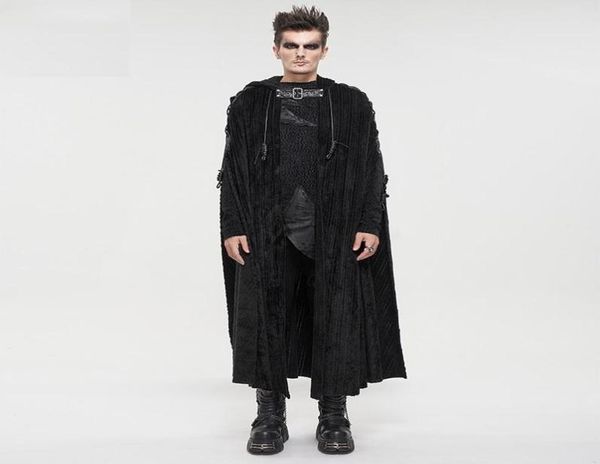 Men039s Trench Coats Goth Black Cape Man Awumnwinter Long Fleese Fleece The Heavy Cooled Fur Collarmen039S5921450