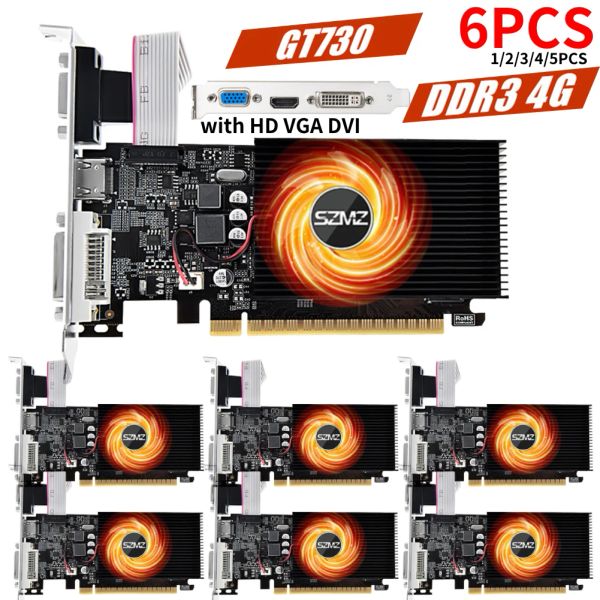 Карты 16PC GT730 4GB DDR3 128BIT видеокарта Настольная видеокарта HDMICATALIBLE VGA DVI PCIE 16X Недовопрофильные видеокарты.