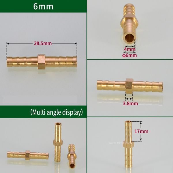 3 mm 4 mm 6 mm 8 mm 10 mm 12 mm 14 mm 19 mm 25 mm Contro di tubo a tubo dritta a basso uguale Adattatore di accoppiatore di accoppiatore di rame rame