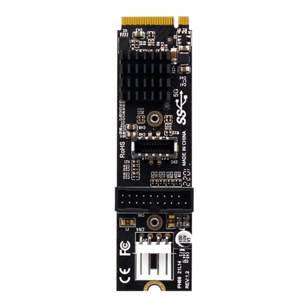 Карты ph69 M.2 M Key PCIe To USB 3.1 Фронтальная карта расширения 5 ГБ типа C+19/20PIN ARAPTER CARD ADAPTER с кабелем порта 4PIN