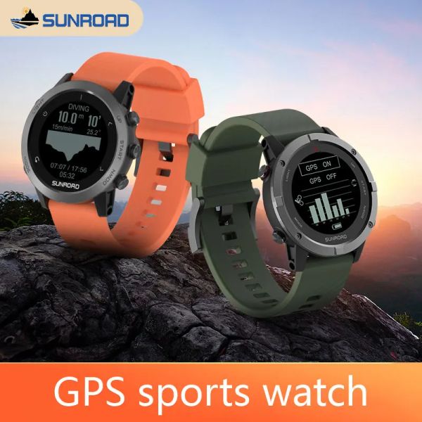 Смотреть Sunroad 2023 T3 Smart Wartches Мужской цифровой GPS -трекер Outdoor Sports Watch Fitness Tracker SmartWatch Водонепроницаемые часы Hombre