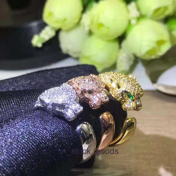 Top end designer anéis para mulheres v Gold High Edição Europeia Marca de moda Classic Leopard Design de alta qualidade Casal Ring Small Par Ring Original 1: 1 com logotipo