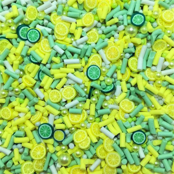 Polymer Clay Mix Obstscheiben Tonnägelkunst Glitzer Flocken Streuel DIY -Schmuck Füllen von Schleimfrüchten Spielzeug handgefertigte Accessoires