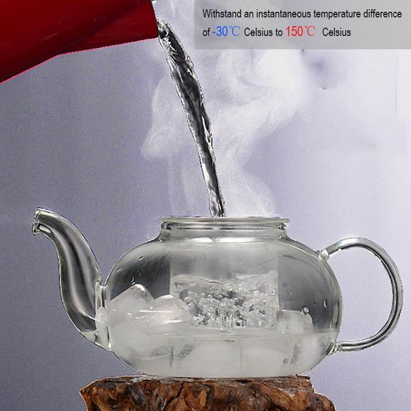 Теплостойкий стеклянный чайник с двойной стеновой стеклянной чайной чайной чайной чайной кастрюль Qulong Tea Tea Tea