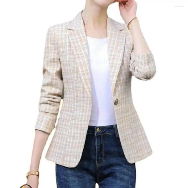 Abiti da donna bellissime donne blazer stampa a quadri capocariera bavani slim fit lady lady primavera per lavoro