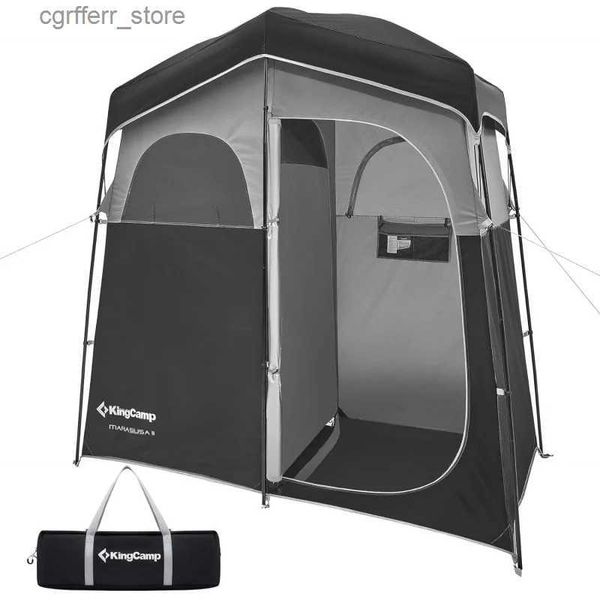 Oyuncak çadırlar kingcamp portatif duş çadırı kamp için 5 galon güneş duş çantası büyük boy duş gizlilik çadır kiti açık çadır d l410