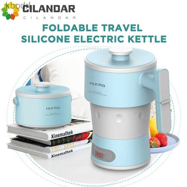 Bolli elettrici Nuovo Hurma Portable Electric Kettle Kitchences Caldaia Calco Viaggi a casa pieghevole da 800 ml di caffè e tea pot yq240410