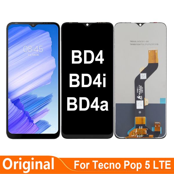 Original 6.52 '' für Tecno Pop 5 LTE BD4 BD4I BD4A LCD -Touchsbildschirm -Digitalisierer -Montage -Teile