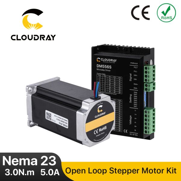 Cloudray Nema 23 Open Loop Stepper Motor Kit 2 Phase 3N.M. 5.0A 23CS30C-500+DM556S für 3D-Drucker-CNC-Gravurfräsmaschine