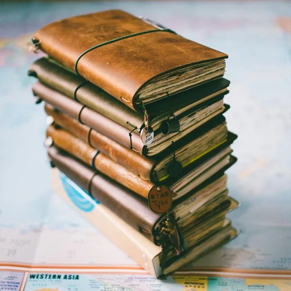 Notebooks com defeito notebook de capa de couro com defeito diário de viagem portátil Japão
