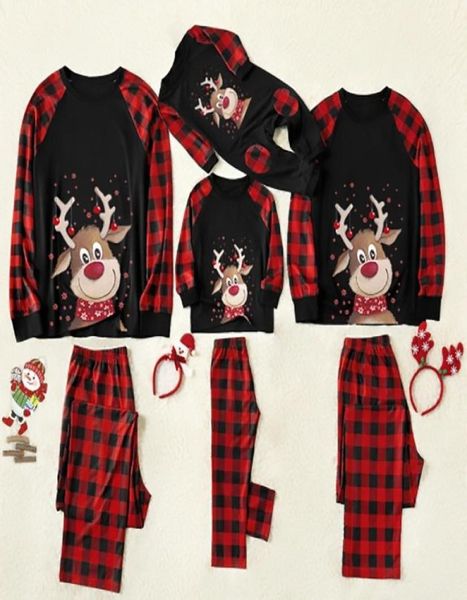 Семейная рождественская пижама, установленная на новогодние годы, соответствующая одежде, рождественская взрослая мама и дочь Мама Папа Снопь 2PCS наряды 2011286158715