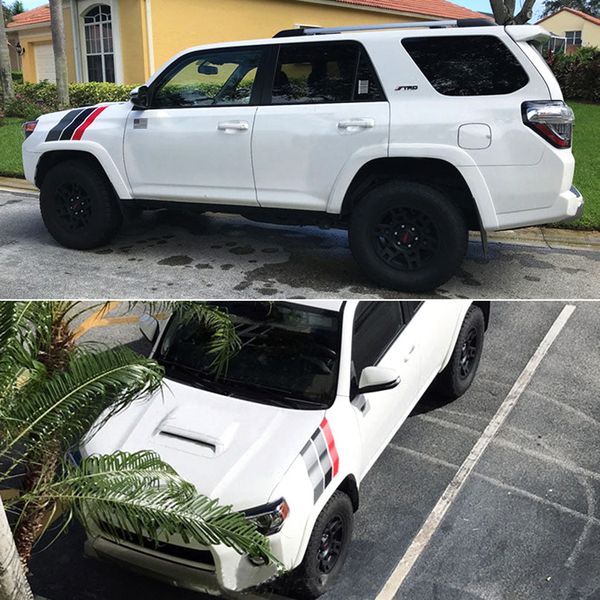 Farbiges Paar Sport Off Road Body Door Taillenrockfenster Streifen Grafik Vinyl Aufkleber Aufkleber Kit für Toyota 4Runner