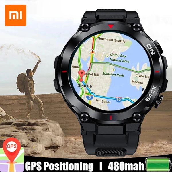 Смотреть Xiaomi Новые мужчины спортивны Smart Watch GPS Bluetooth Call напоминание о кровяном давлении. Интеллектуальный браслет Android ios watch