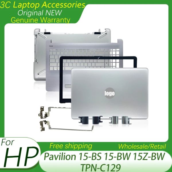 Случаи Новые для HP Pavilion 15BS 15BW 15ZBW TPNC129 LCD LCD задней крышки/передняя рамка/ЖК -петли/Palmrest/нижний чехол серебристо/черный