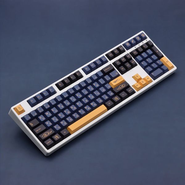 Acessórios azuis samurai chave de cereja altura pbt keycaps para gmk anne pro 2 ck61 gk64 rk68 feker ik75 mk870 teclado mecânico