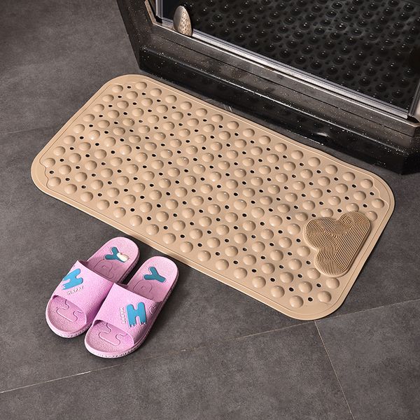 Nicht-Schlupfbad-Matte Sicherheitsdusche TPE Badezimmermatte mit Abflussloch Plastikmassage Fußpolster Haus Dusche Badezimmerzubehör Set Set Set