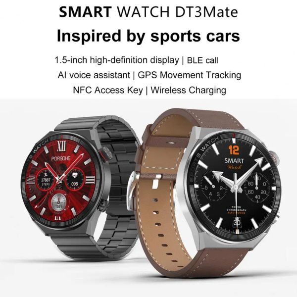 Saatler DT3 Mate Creative Smart Watch Manyetik Şarj Birden Çok Dil Şarj Edilebilir Dijital İzleme AI Sesli Asistan