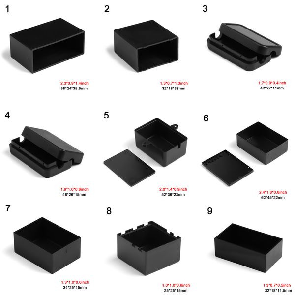Novo 1pc Propertável Black Diy Habitação Caso Abs Plastic Project Box Caixa de caixa de armazenamento Caixas de gabinete de suprimentos eletrônicos de suprimentos