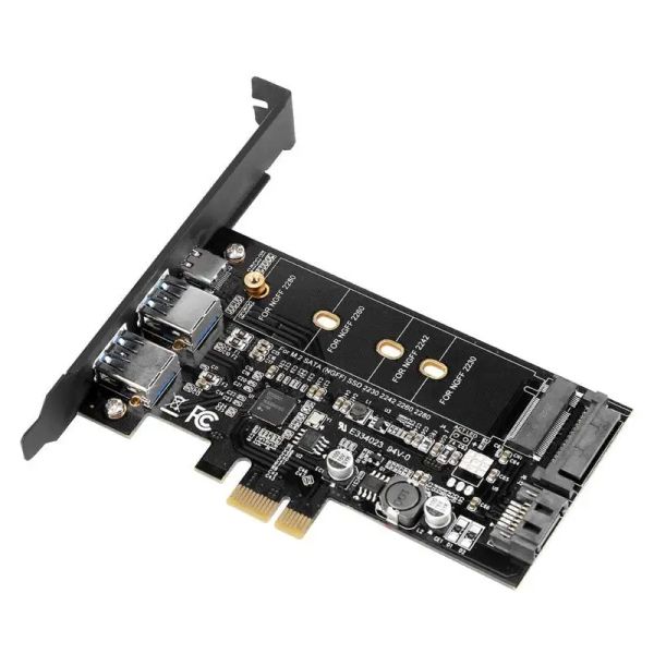 Carte Dual USB3.0 1 Porta Typec M.2 Adattatore PCIE M2 SSD SATA B Tasto per PCIE 3.0 Convertitore Convertitore per 2280 2260 2242 2230 NGFF