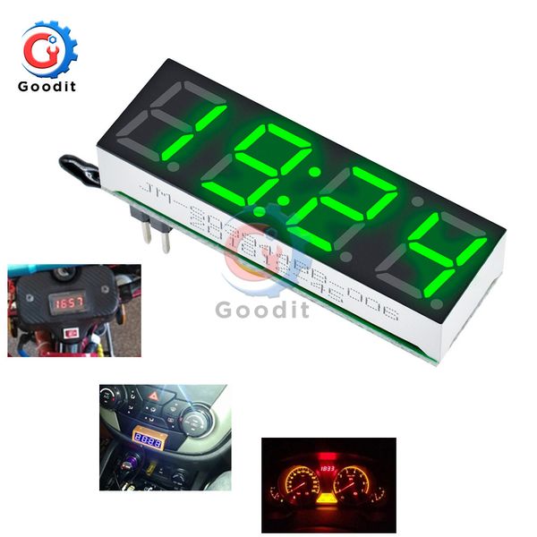 Modulo di temperatura di tensione di tensione di clock da 3 in 1 LED Modulo Termometro Termometro Voltmetro Scheda del misuratore di tempo DC 5V-30 V Verde DS3231SN