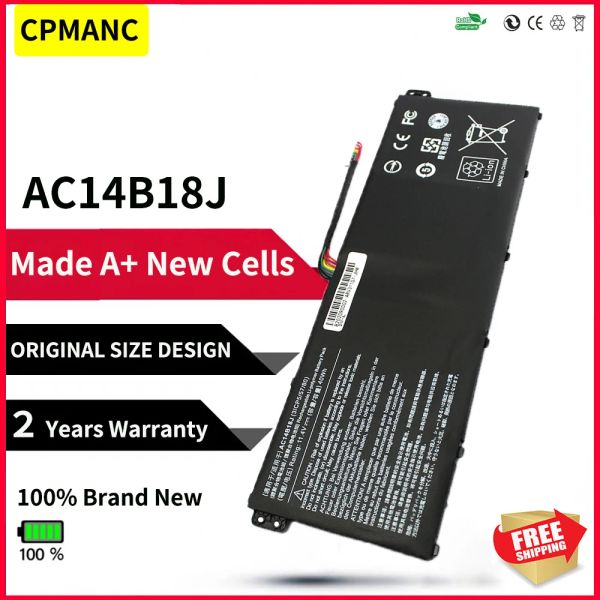 Baterias CPMANC 11.4V AC14B18J AC14B13J BATERAGEM PARA ACER ASPIRO ES1511 ES1512 V3111P CB3531 311 VIAGEM B115 B116 MS2394