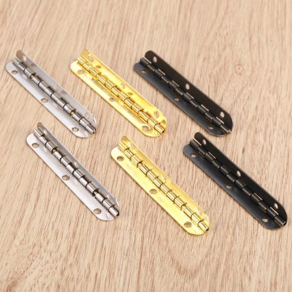 4pcs 65*15mm Gold Schrankscharniere Möbel Hardware Schmuck Brust Geschenk Weinkiste Holz Dollhouse Türfenster Scharnier