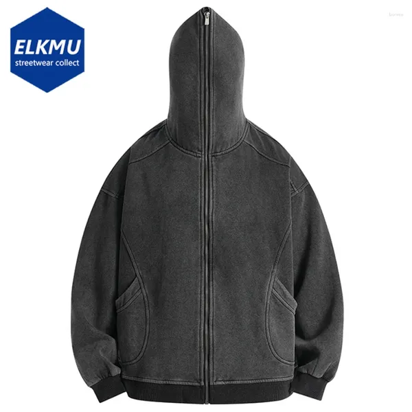 Herren Hoodies Männer Reißverschluss Mantel Maske Hoodie Harajuku übergroße Hip Hop Streetwear für Mann