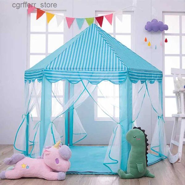 Tende giocattolo giocattolo tenda portatile pieghevole principe principessa tenda per bambini castello gioco regalo regalo per la spiaggia all'aperto giocattolo per bambini regali l410